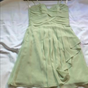 Short Crinkle Chiffon Dress with Front Cascade